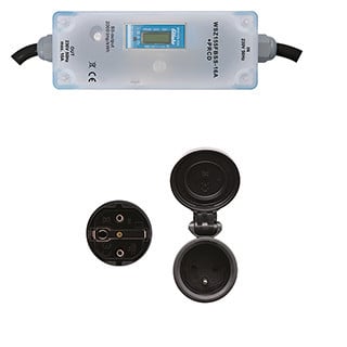 Eltako WSZ155 serie Mobiele 16a 1-fase KWH meter met mid en type E stekkers