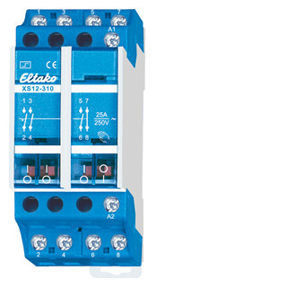 Eltako XS12 serie Impulsrelais 3 no + 1 NC 25a/250V ac. stuurspanning 230vac