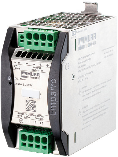 Murrelektronik power supply prim.switch mode Emparro Power supply 3-phase in: 360 - 500vac out: 24-28V/10adc