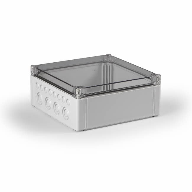 Ensto KLEMMENKAST Cubo O PC met wartel uitstoot 300x300x132 MM transparant deksel Ensto KLEMMENKAST Cubo O PC met wartel uitstoot 300x300x132 MM transparant deksel