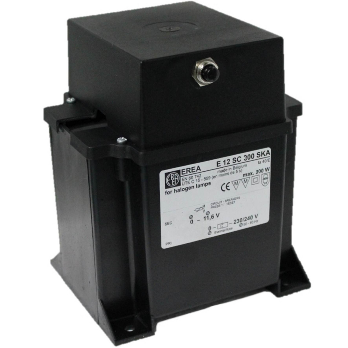 Erea Eénfase veiligheidstransformatoren 1F Elektromagn tfo verlichtingsinstallatie - 230V // 11,6V - 300W