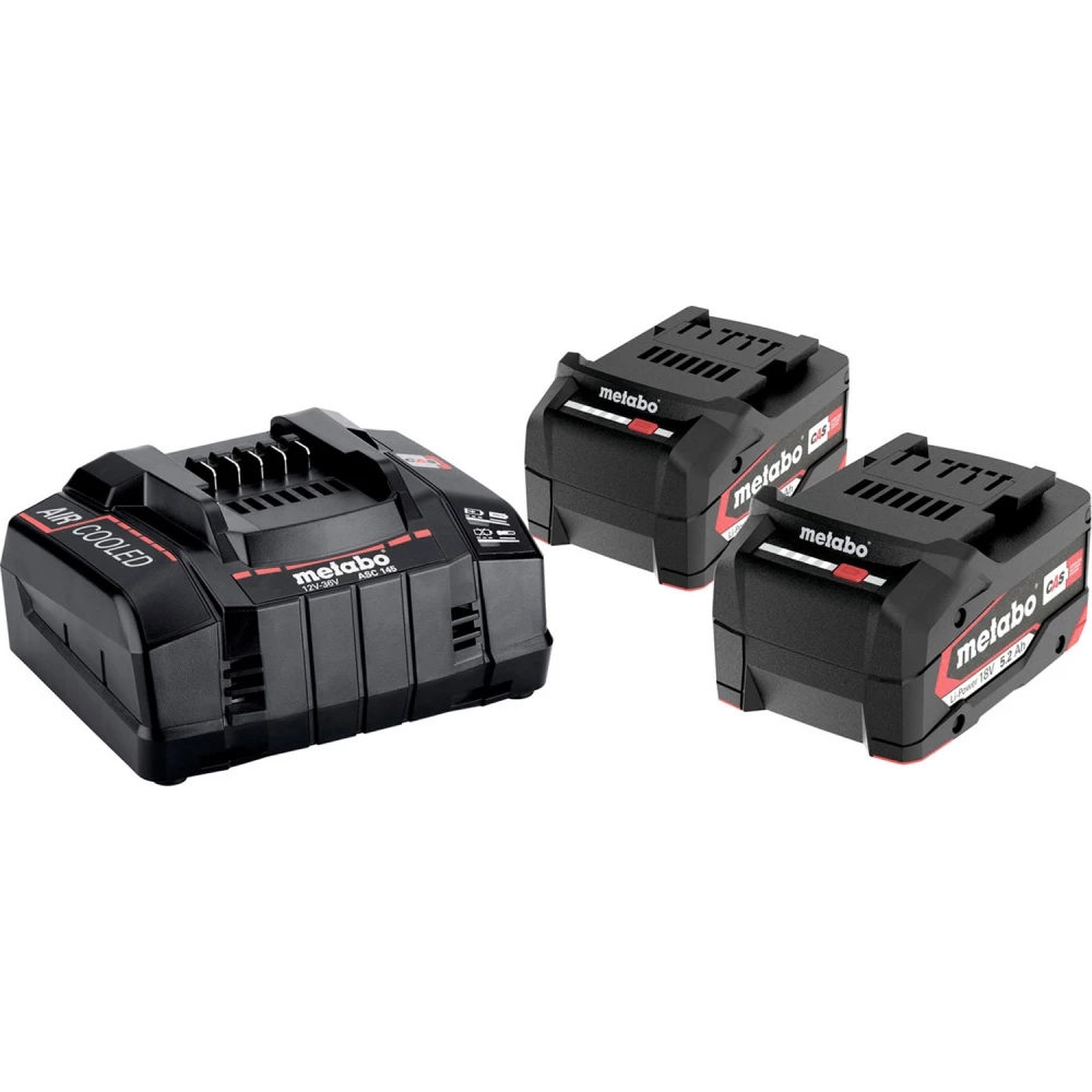 Metabo Basis-set accu-packs + lader 2x5.2 ah lader asc 30-36V 18V 5.2ah