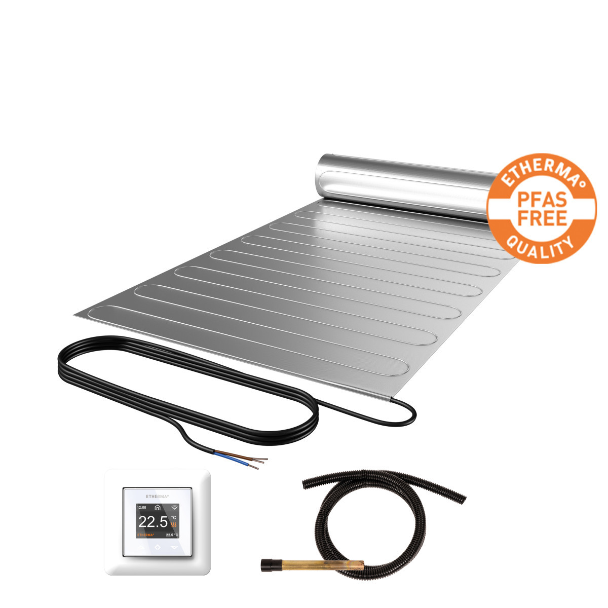 ETHERMA ET-eFLOOR-LM-PREMIUM Laminotherm-Set, pfas-vrij incl. thermostaat etouch pro, 10M², 1200W