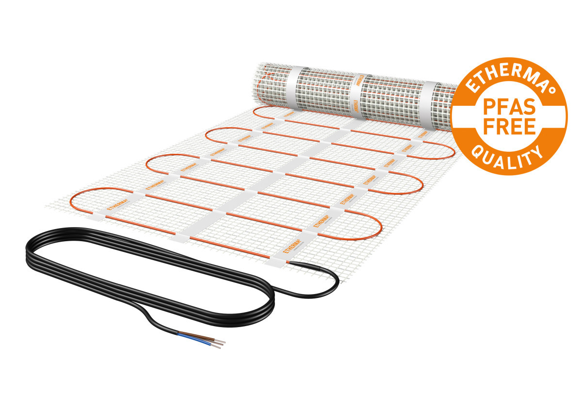 ETHERMA ET-eFLOOR-PRO-100 Verwarmingsmat Extra dun 3,8MM, pfas vrij, 100W/M², 1.5M², 230V