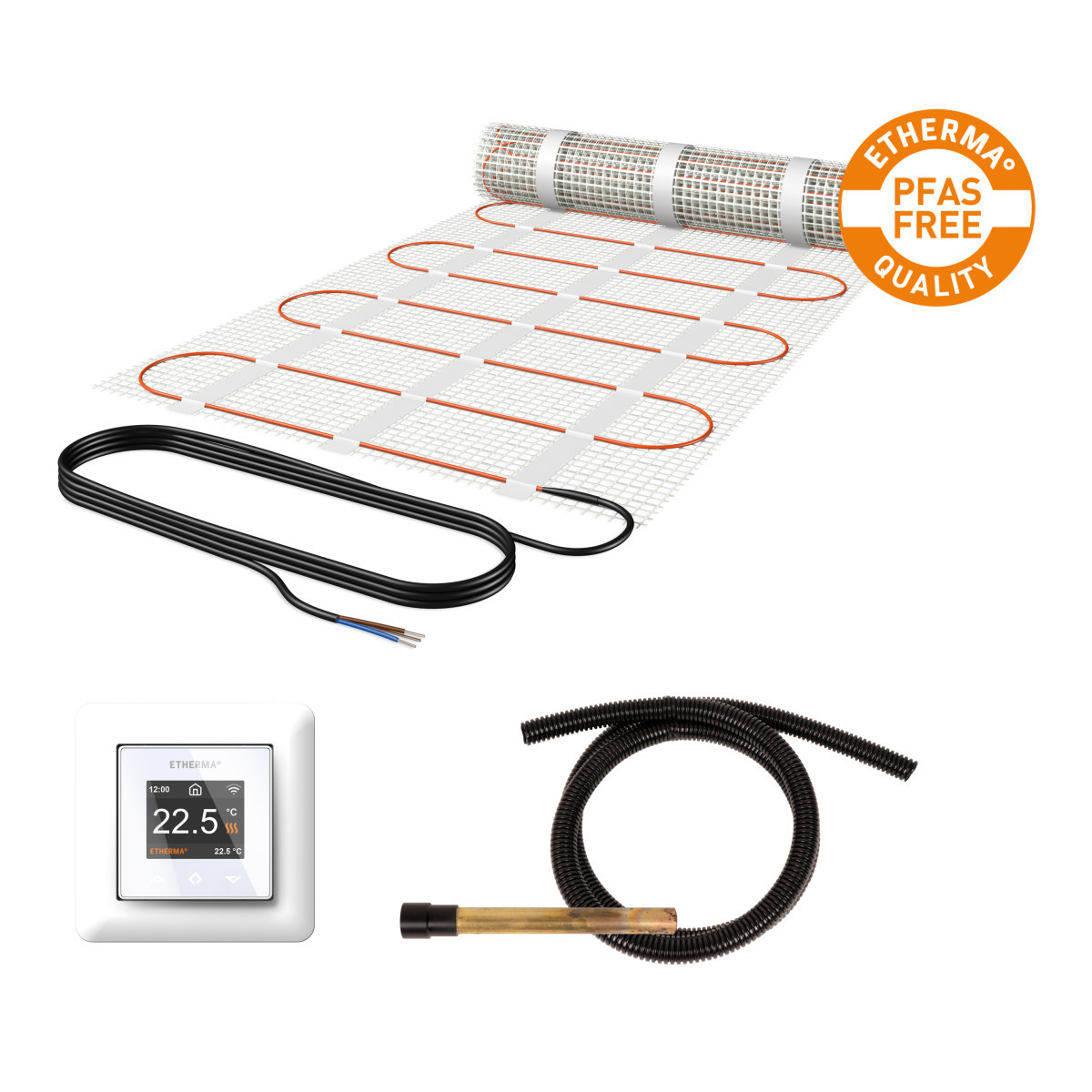 ETHERMA ET-eFLOOR-PRO-P-150 Vloerverwarmingsset 150W/M², pfas vrij, incl. etouch pro 6.0M²,