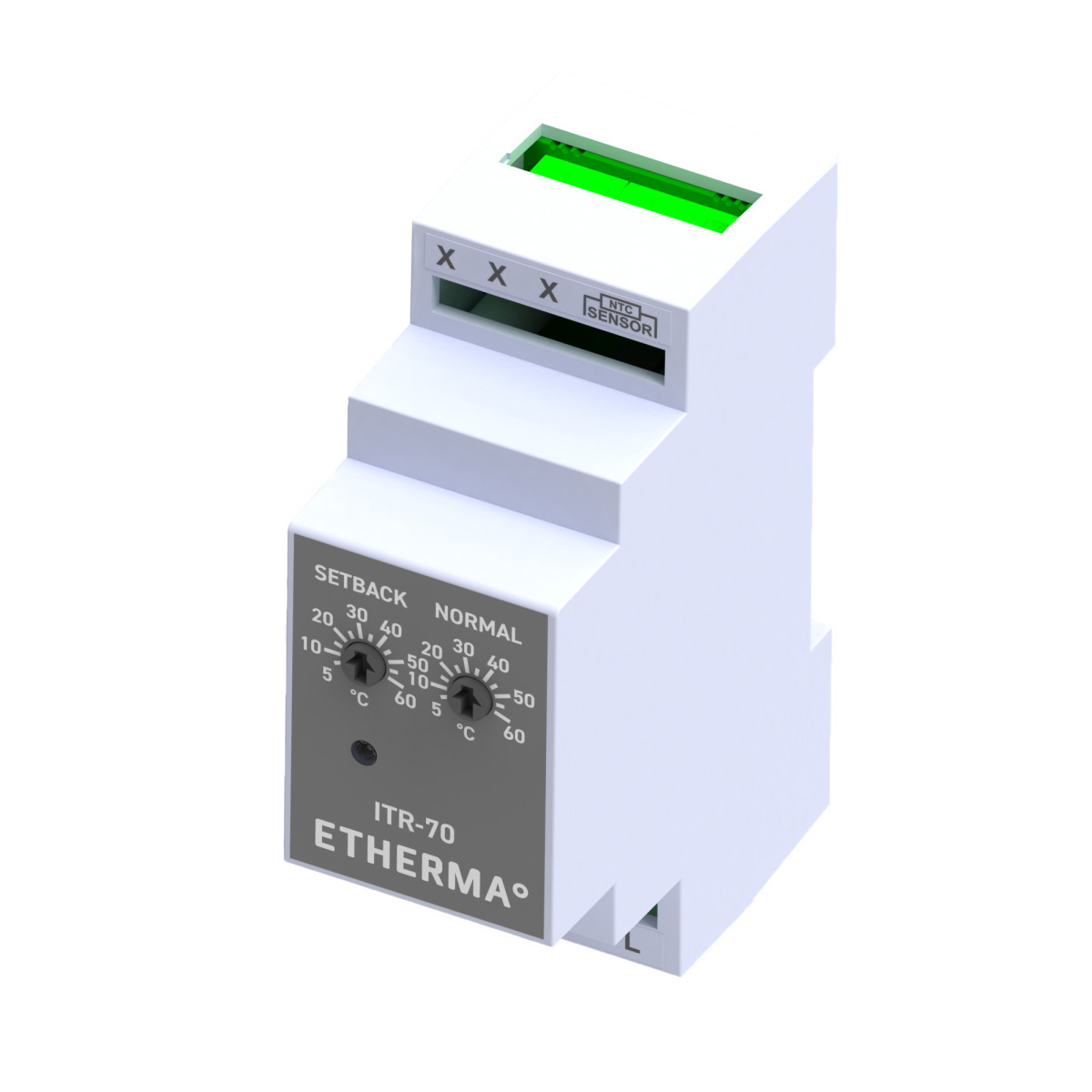 ETHERMA THERMOSTAT Elektronische Ingebouwde verdeelregelaar, 5-60°C, 16a, 230V