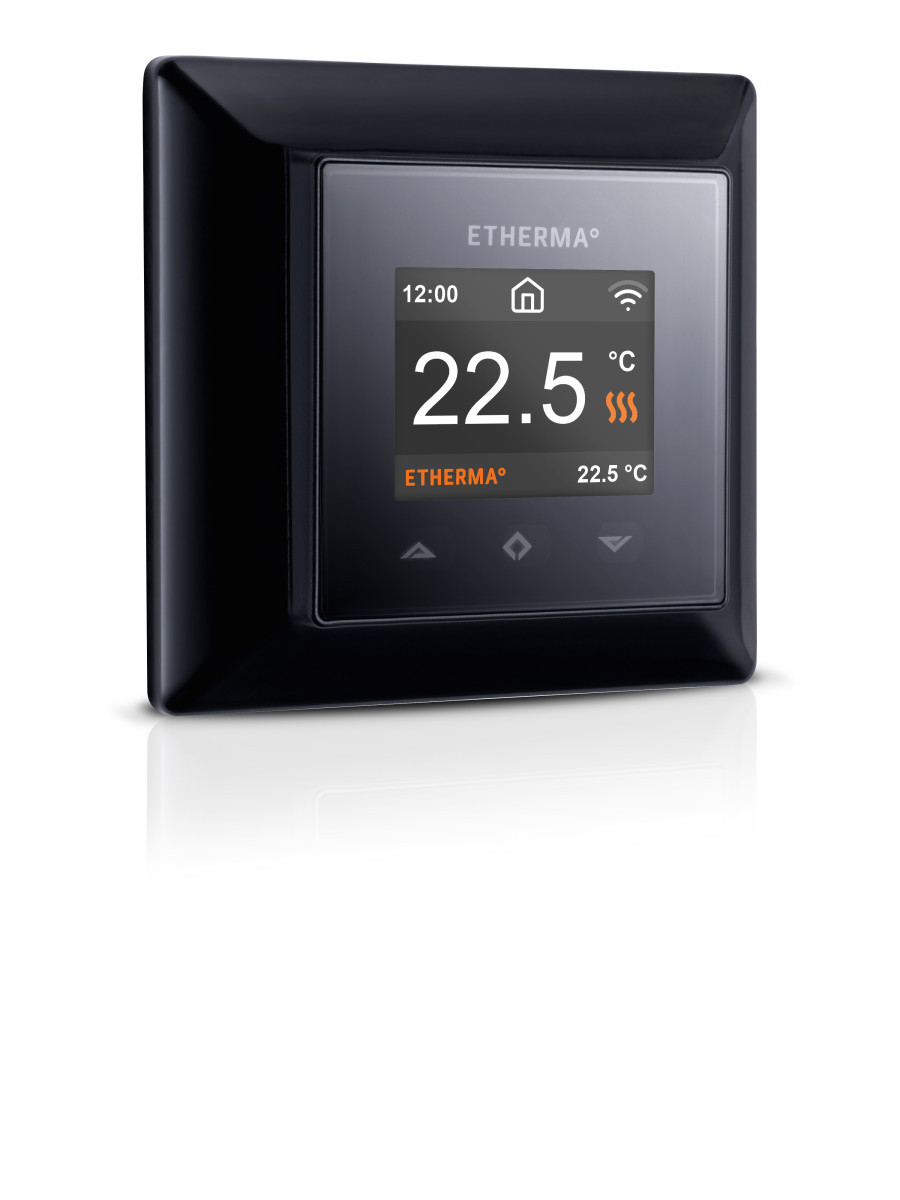 ETHERMA THERMOSTAT Wifi Thermostaat, app-bediening 5-40°C 16a zwart ral9011