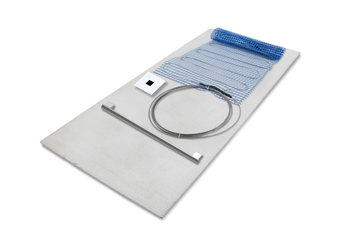 Etherma Wandverwarmingsset incl. handdoekrek en thermostaat 320 W (et-zesto-40-160-1-CR)