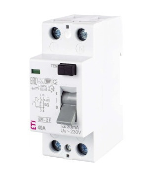ETI Aardlekschakelaar EFI F Aardlekschak Efi-2 F 40a 100ma 2P 2062623