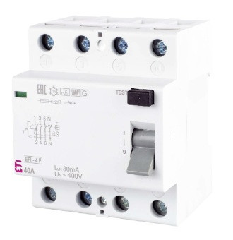 ETI Aardlekschakelaar EFI F Aardlekschak Efi-4 F 40a 100ma 4P 2062624