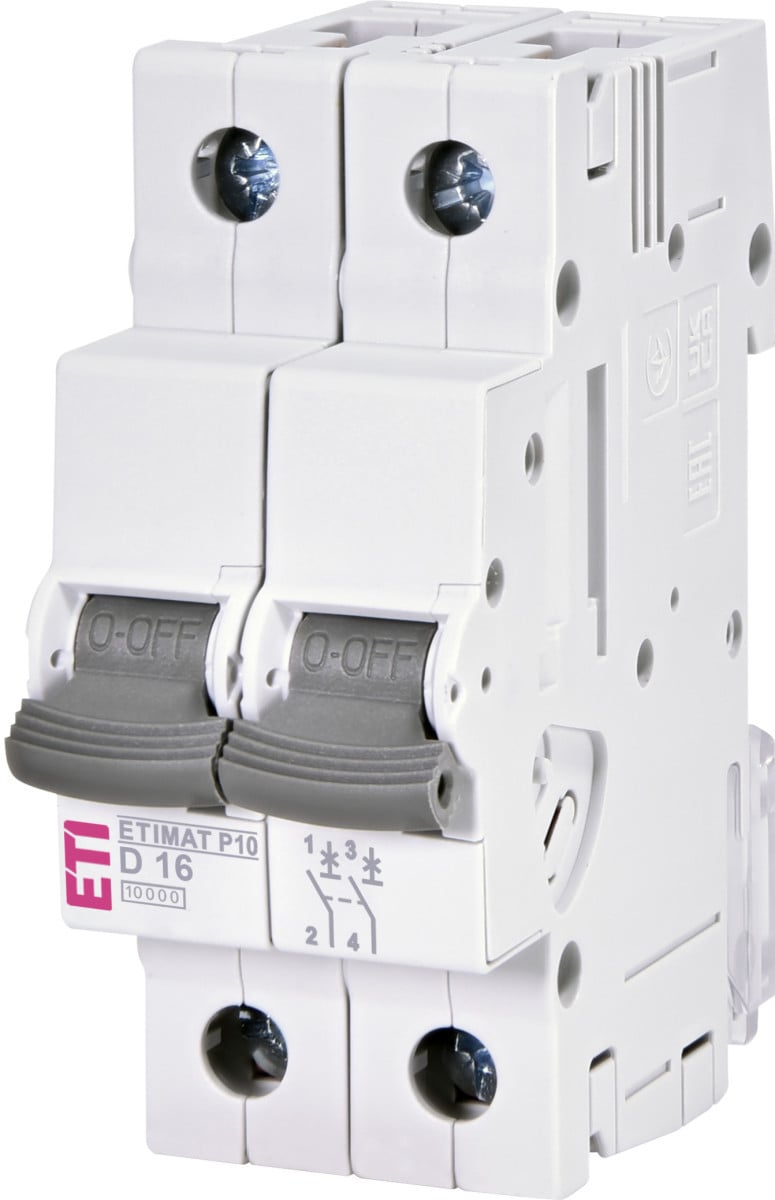 ETI Installatie automaat ETIMAT P10 mat P10 D 16a 2 module 2P 10ka 1901250