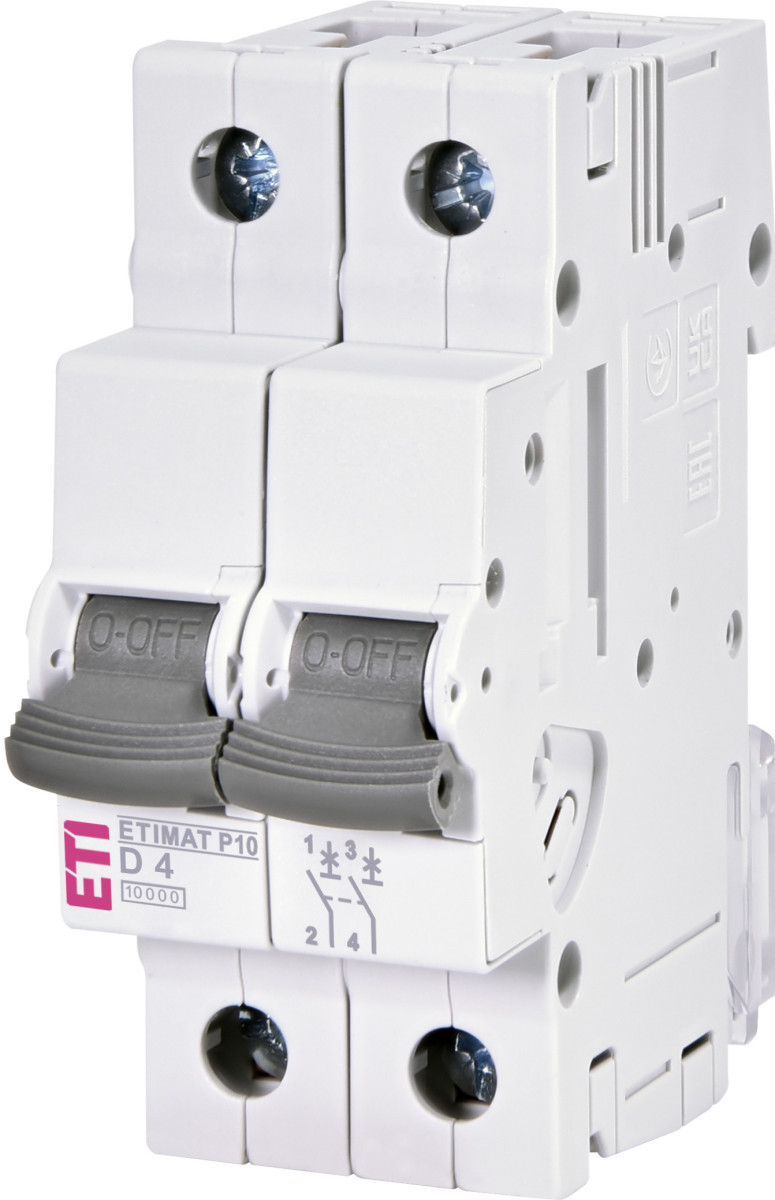 ETI Installatie automaat ETIMAT P10 mat P10 D 4a 2 module 2P 10ka 1901246
