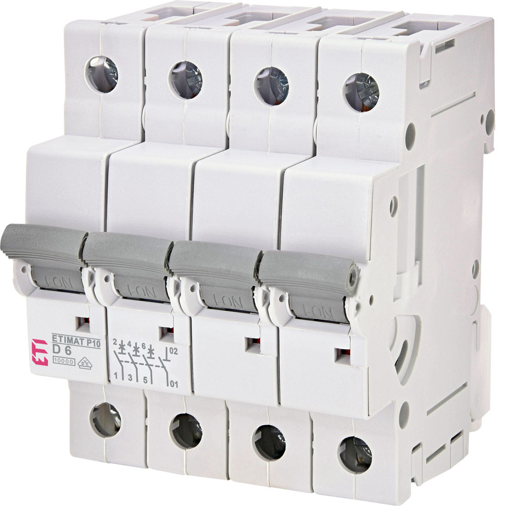 ETI Installatie automaat ETIMAT P10 mat P10 D 6a 4 module 3P+N 10ka 1901447