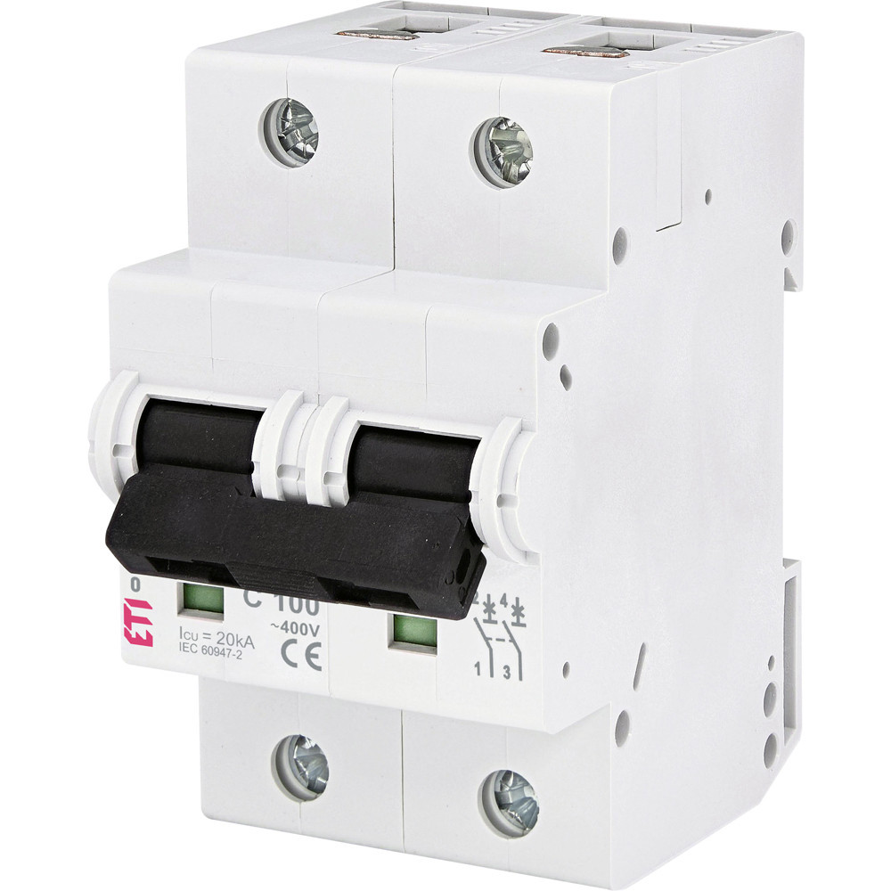 ETI Installatieautomaat ETIMAT 10 mat 10 C 100a 3mod. 2P 20ka