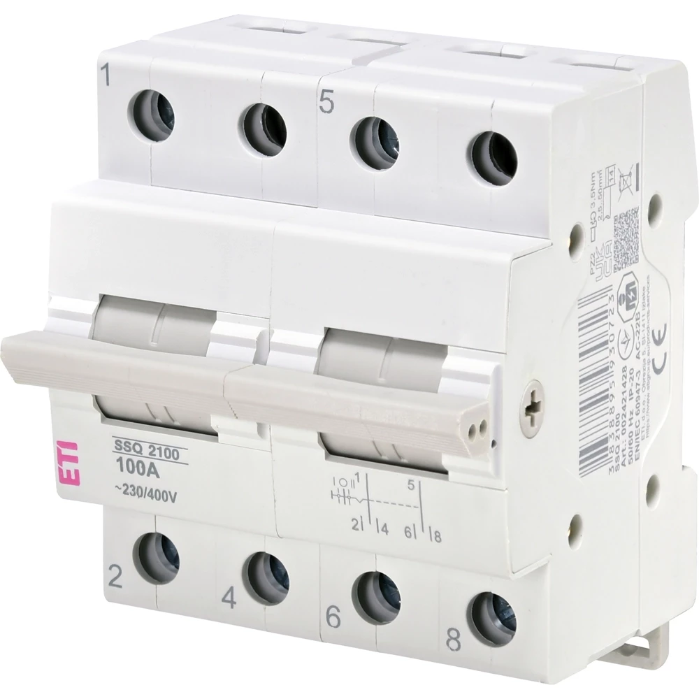 ETI Modulaire omschakelaar Omkeerschak. mod. 2P 100a SSQ2100