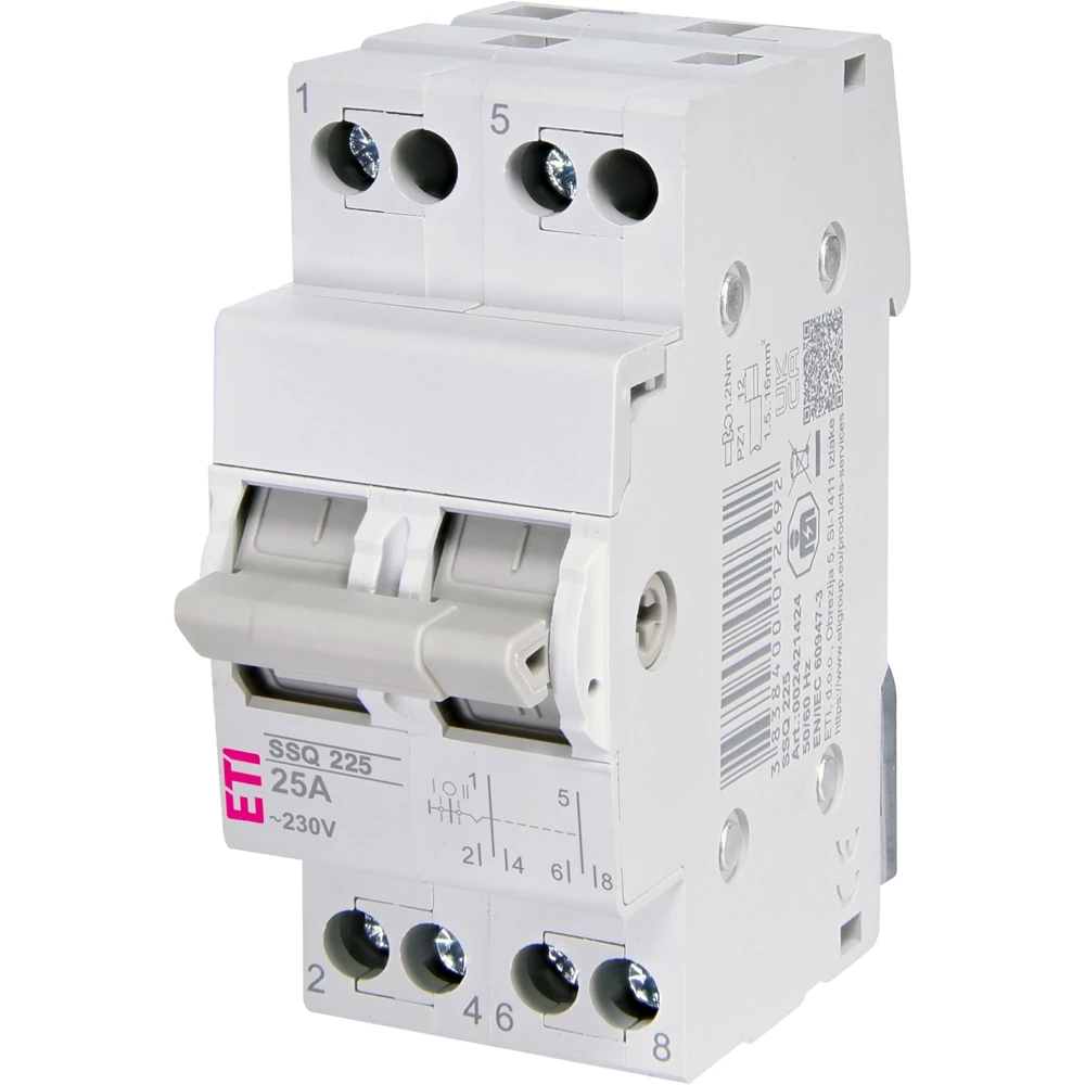 ETI Modulaire omschakelaar Omkeerschak. mod. 2P 25a SSQ225