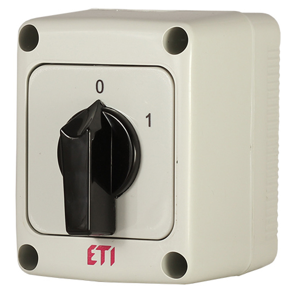 ETI Werkschakelaars Werkschak. 25a 4P ZW. knop