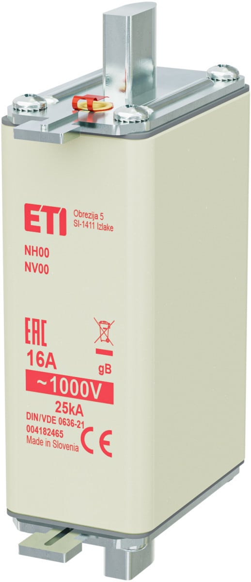 ETI Zekering NH00 gB Zekering NH00/78 GB 16a/1000V 4182465