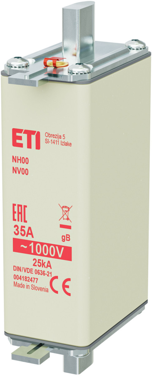 ETI Zekering NH00 gB Zekering NH00/85 GB 35a/1000V 4182477