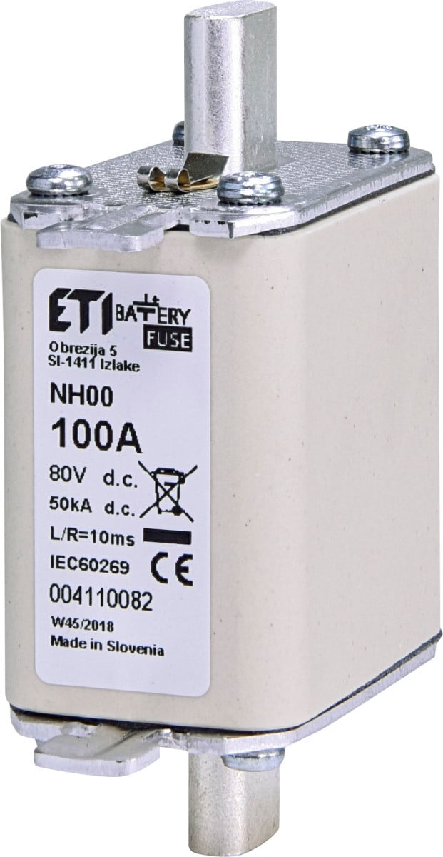 ETI Zekering NH00 gBat Zekering NH00 gbat 100a/80V DC 4110082