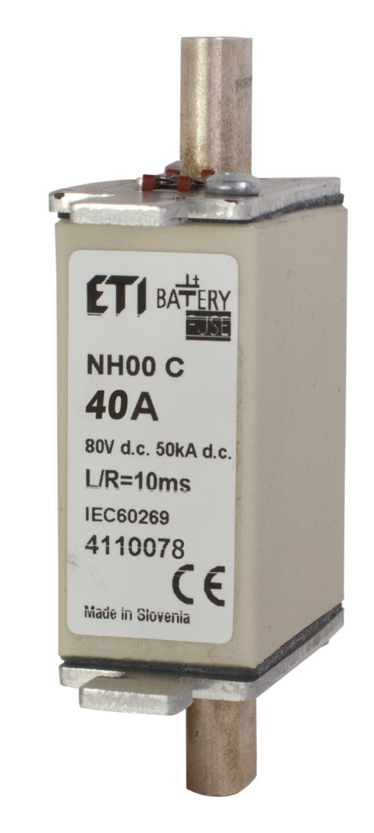 ETI Zekering NH000 gBat Zekering NH000 gbat 40a/80V DC 4110078