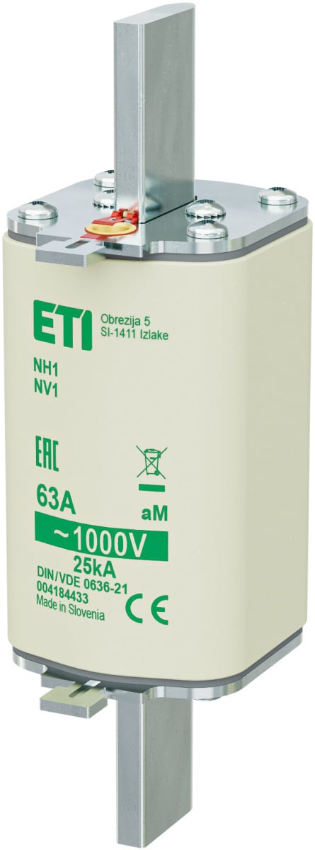 ETI Zekering NH1 aM Zekering NH1/85 am 63a/1000V 4184433