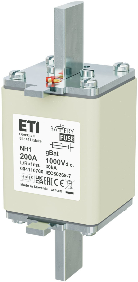 ETI Zekering NH1 gBat Zekering NH1 gbat 200a/1000V DC 4110760