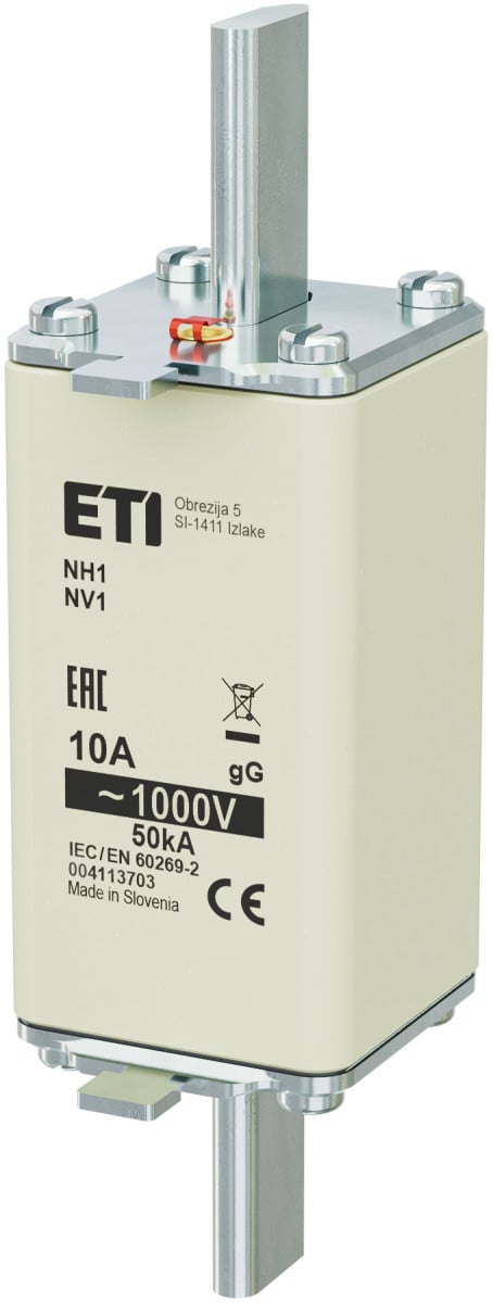 ETI Zekering NH1 gG Zekering NH1/85 GG 10a/1000V 4113703