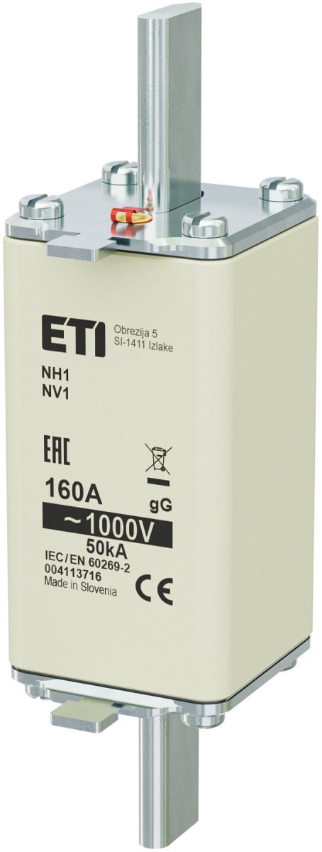 ETI Zekering NH1 gG Zekering NH1/85 GG 160a/1000V 4113716