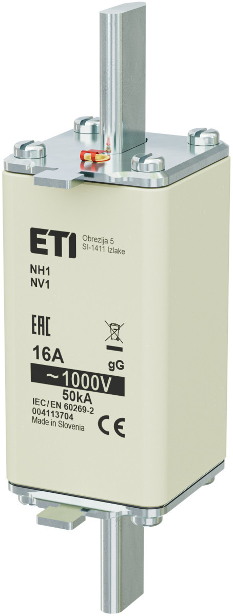 ETI Zekering NH1 gG Zekering NH1/85 GG 16a/1000V 4113704