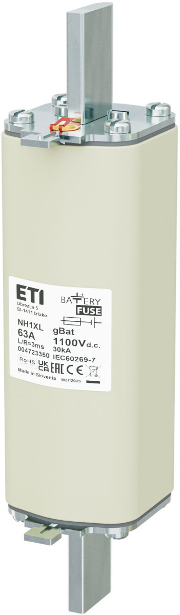 ETI Zekering NH1XL gBat Zekering NH1XL gbat 63a/1100V DC 4723350