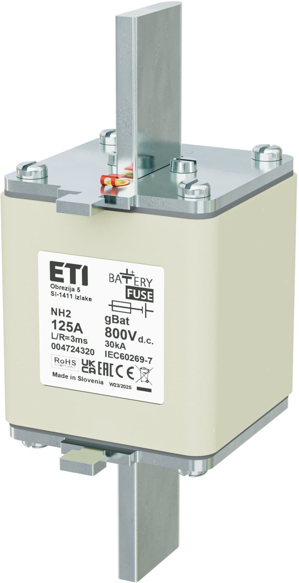 ETI Zekering NH2 gBat Zekering NH2 gbat 125a/800V DC 4724320
