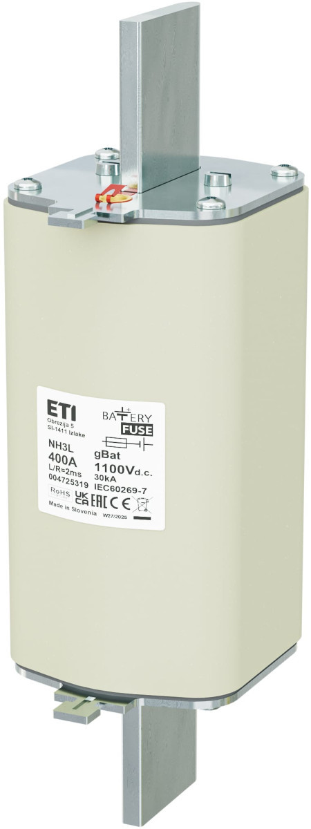 ETI Zekering NH3L gBat Zekering NH3L gbat 400a/1100V DC 4725319
