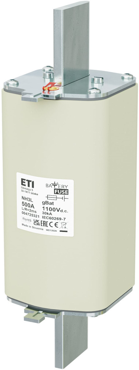 ETI Zekering NH3L gBat Zekering NH3L gbat 500a/1100V DC 4725321