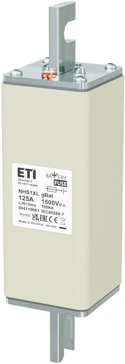 ETI Zekering NHS1XL gBat Zekering NHS1XL gbat 125a/1500V DC 4110661