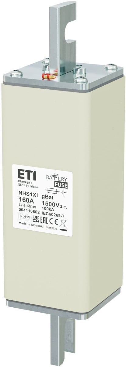 ETI Zekering NHS1XL gBat Zekering NHS1XL gbat 160a/1500V DC 4110662