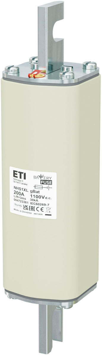 ETI Zekering NHS1XL gBat Zekering NHS1XL gbat 200a/1100V DC 4723361