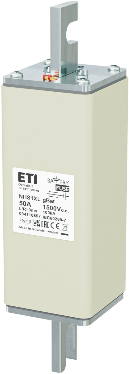 ETI Zekering NHS1XL gBat Zekering NHS1XL gbat 50a/1500V DC 4110657
