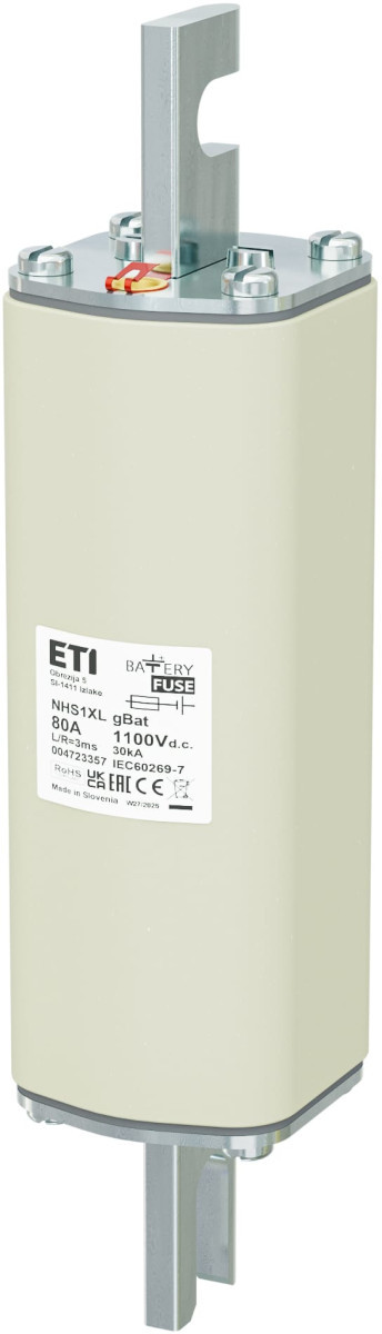 ETI Zekering NHS1XL gBat Zekering NHS1XL gbat 80a/1100V DC 4723357