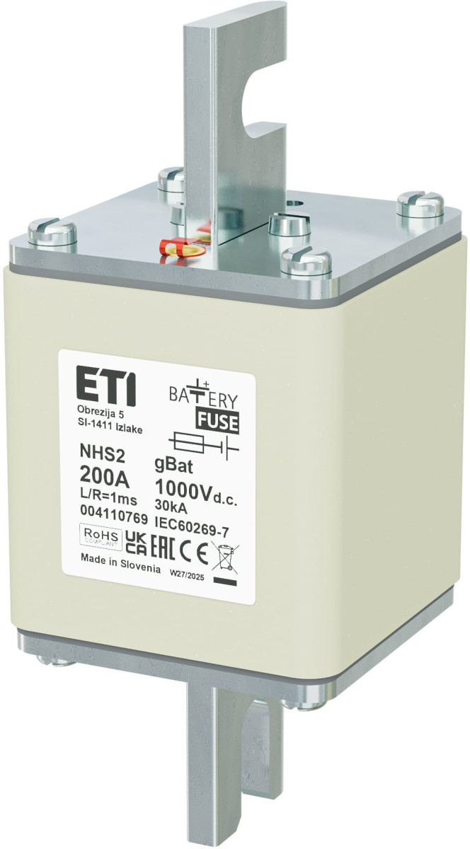 ETI Zekering NHS2 gBat Zekering NHS2 gbat 200a/1000V DC 4110769