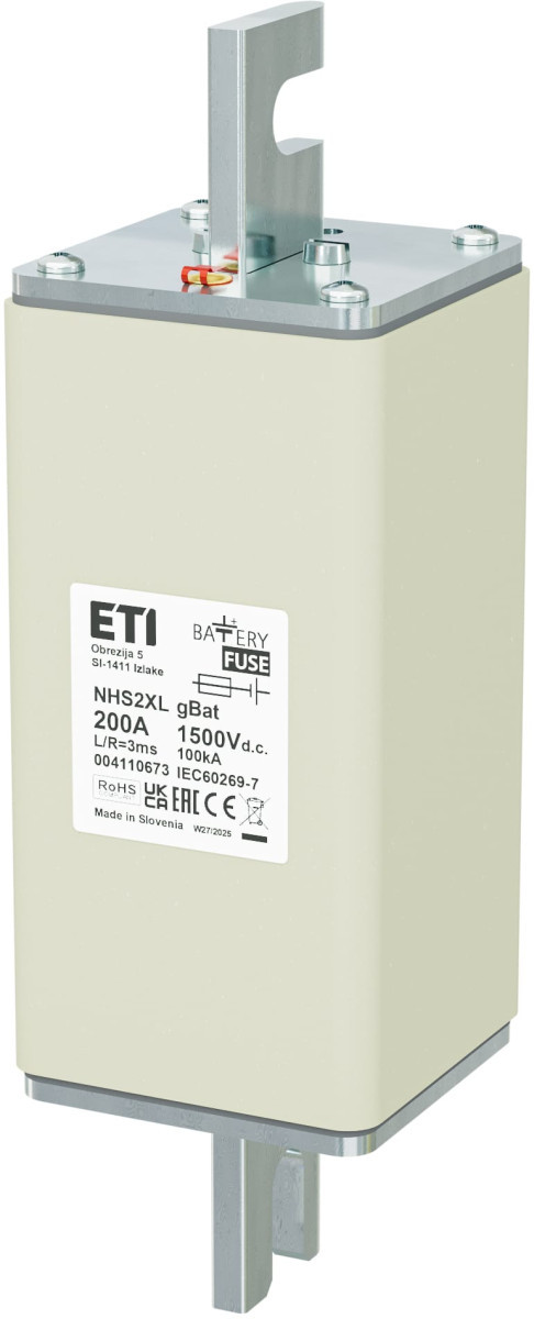 ETI Zekering NHS2XL gBat Zekering NHS2XL gbat 200a/1500V DC 4110673