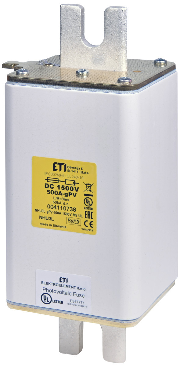 ETI Zekering NHS3L gPV Zekering NHS3L GPV 400a 1500V MS ul 4110731