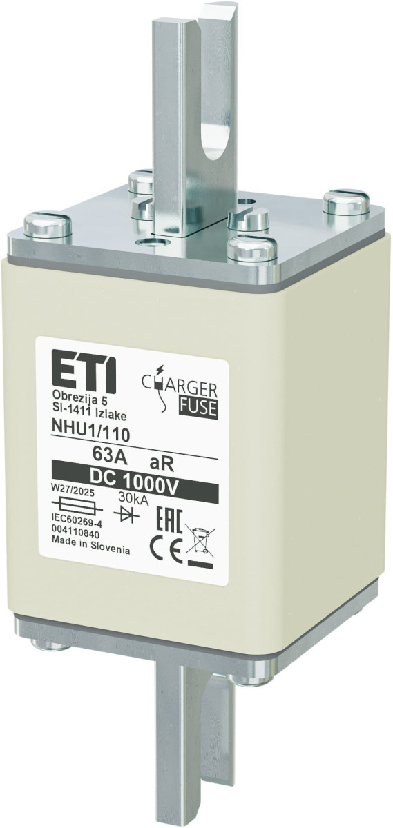ETI Zekering NHU1 aR Zekering Nhu1/110 ar 63a/1000V DC 4110840