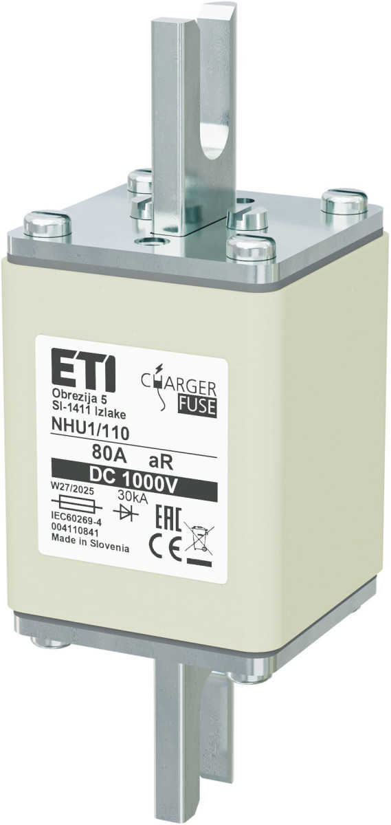 ETI Zekering NHU1 aR Zekering Nhu1/110 ar 80a/1000V DC 4110841
