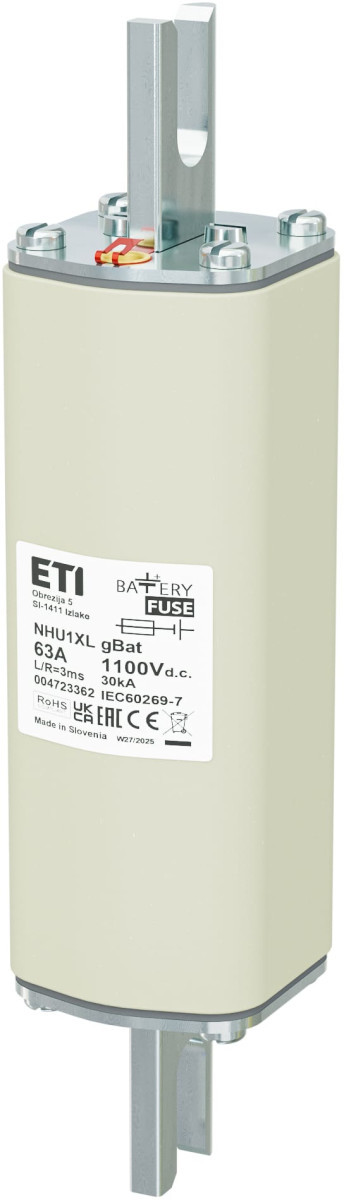 ETI Zekering NHU1XL gBat Zekering Nhu1xl gbat 63a/1100V DC 4723362