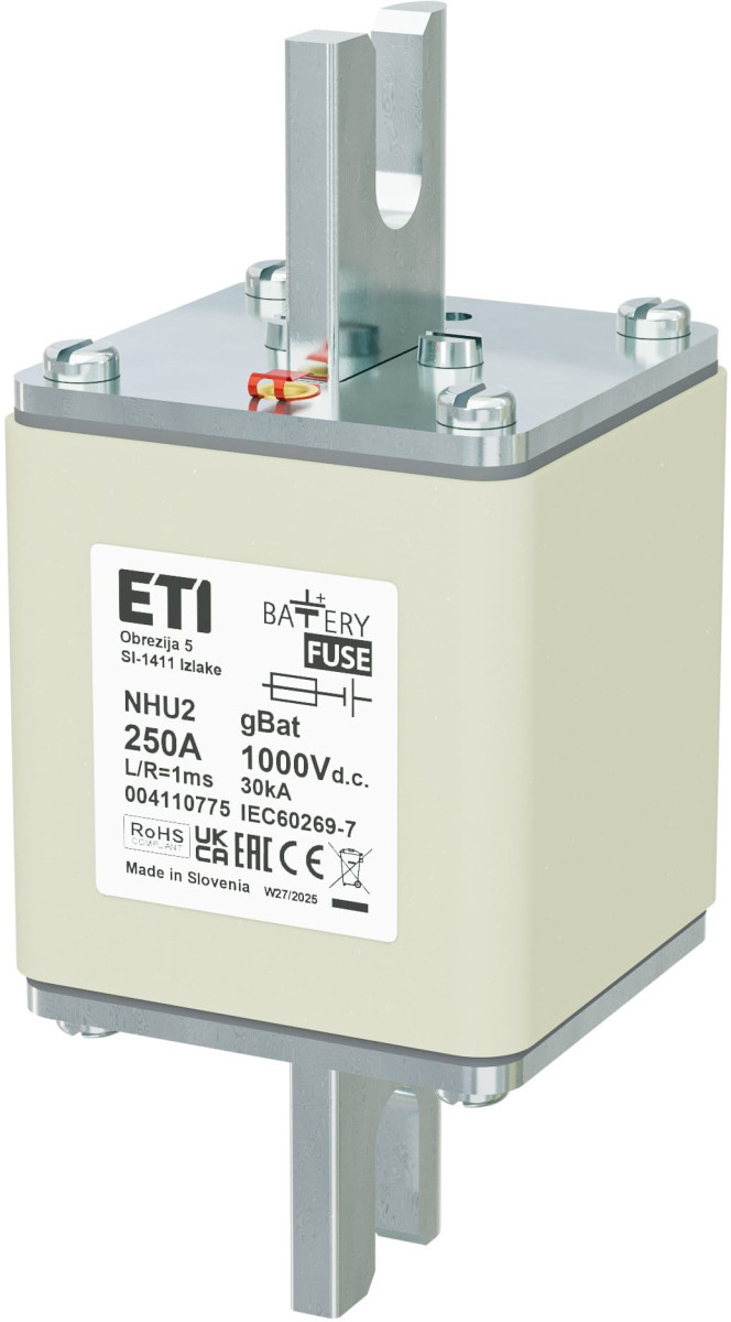ETI Zekering NHU2 gBat Zekering Nhu2 gbat 250a/1000V DC 4110775