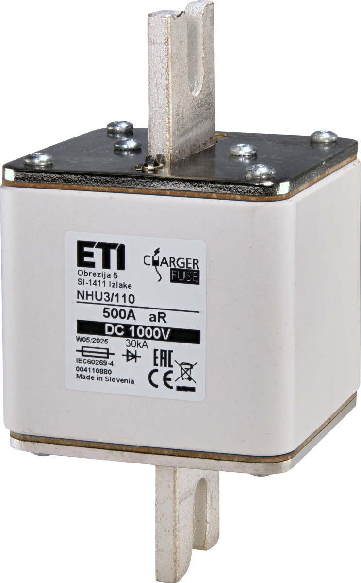 ETI Zekering NHU3 aR Zekering Nhu3/110 ar 500a/1000V DC 4110880