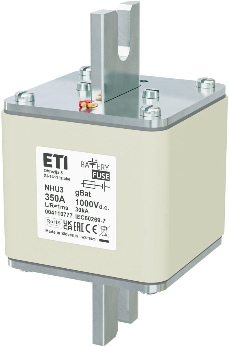 ETI Zekering NHU3 gBat Zekering Nhu3 gbat 350a/1000V DC 4110777