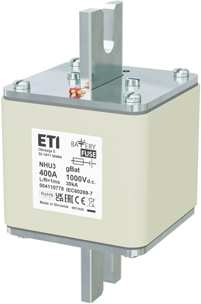 ETI Zekering NHU3 gBat Zekering Nhu3 gbat 400a/1000V DC 4110778