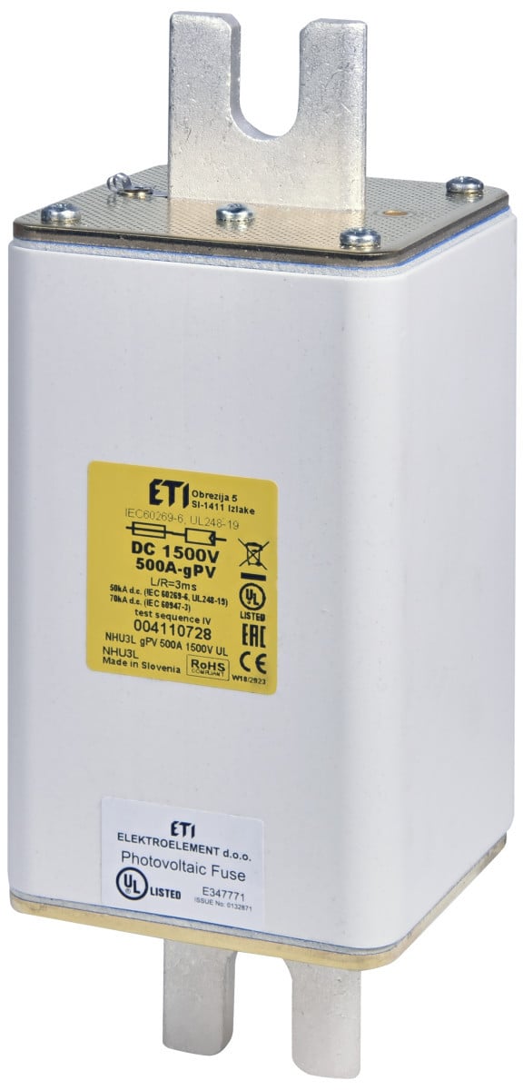 ETI Zekering NHU3L gPV Zekering Nhu3l GPV 500a 1500V ul 4110728